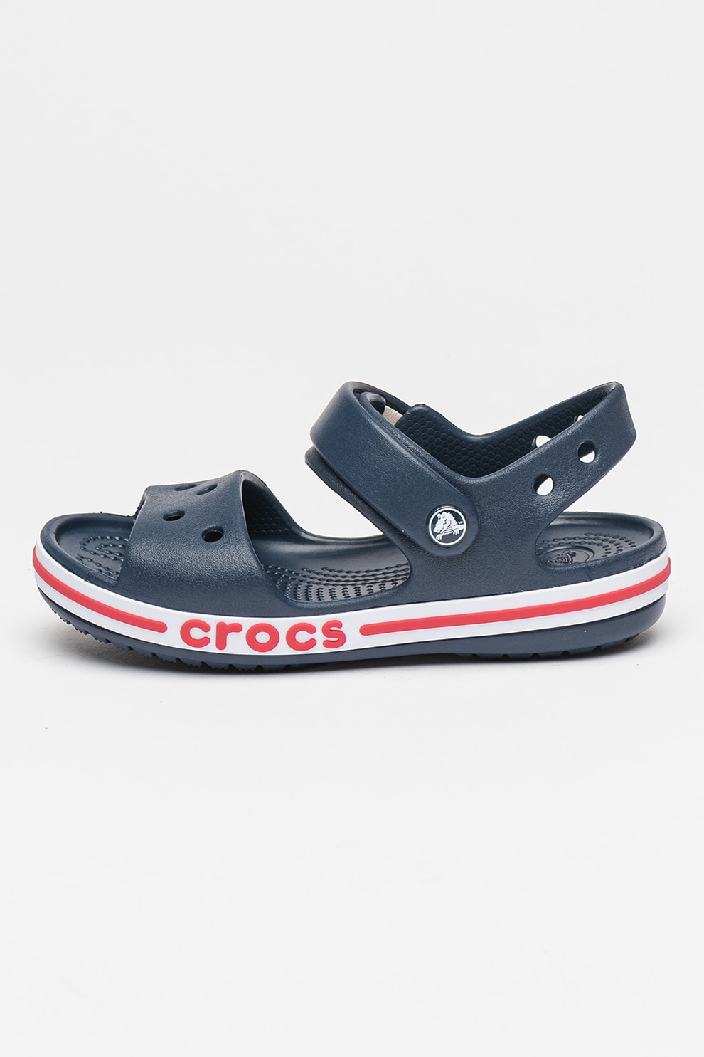 Crocs, Sandale slingback cu perforatii, Bleumarin, 33-34 EU