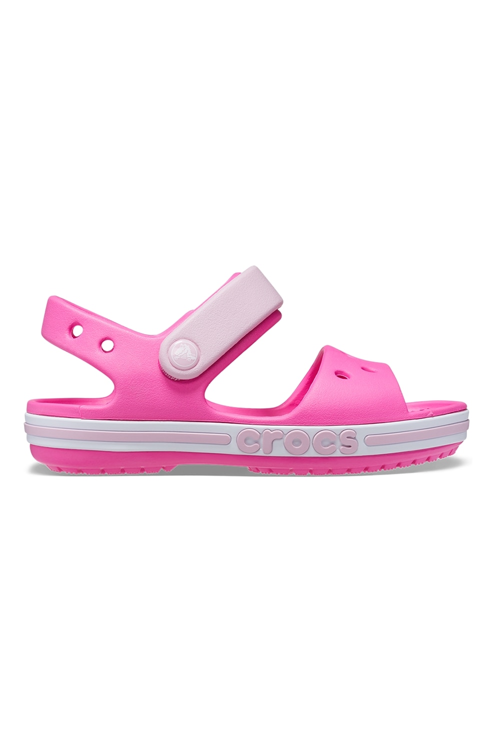 Crocs, Sandale slingback cu perforatii, Roz deschis, 20-21 EU