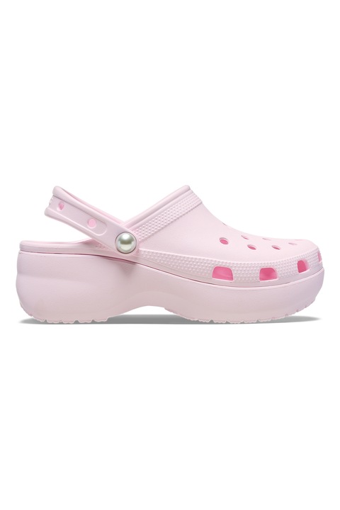 Crocs, Papuci slingback cu perforatii, Roz pal, 39-40