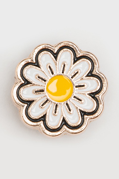 Crocs, Talisman cu model cu floare Jibbitz™, Alb, Auriu