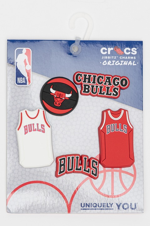 Crocs, Джибиц Jibbitz™ с дизайн на Chicago Bulls, Червен, Бял, Черен