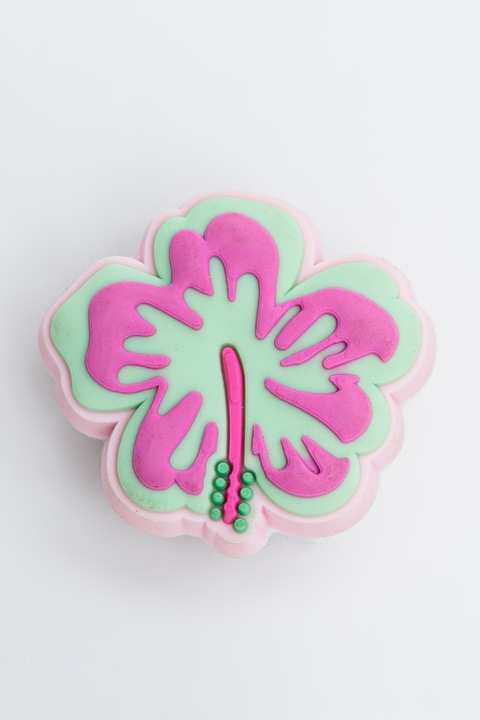 Crocs, Джибиц с флорален дизайн, Тюркоаз, Светлорозов