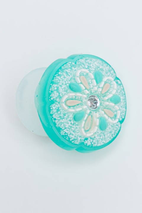 Crocs, Джибиц с декоративни камъни, Тюркоаз, Мръснобял