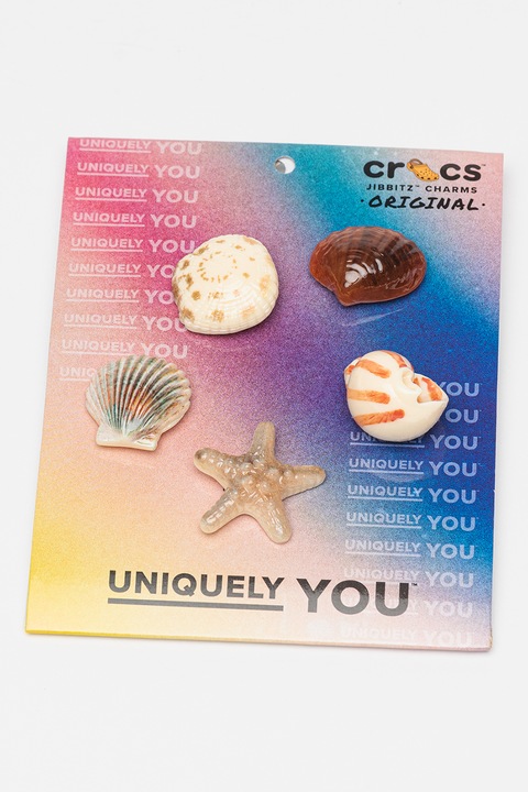 Crocs, Talismane cu design scoica, pentru saboti, Multicolor