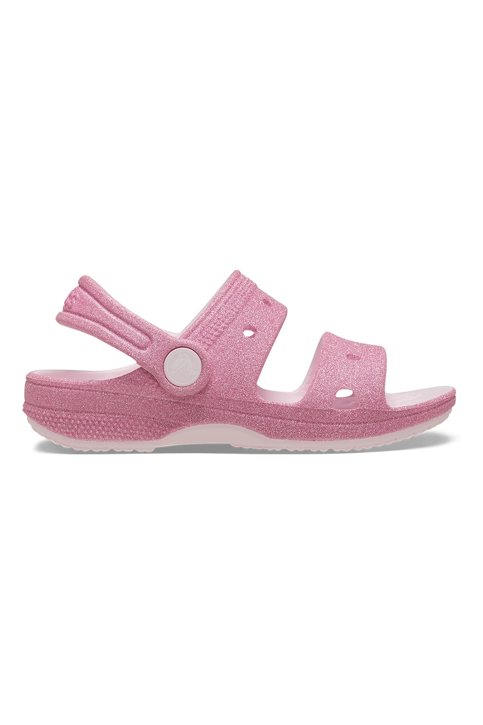 Crocs, Sandale slingback cu aspect stralucitor, Rosu stins, 20-21 EU