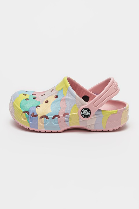 Crocs, Saboti slingback cu model Baya, Albastru lavanda/Galben pal/Roz prafuit