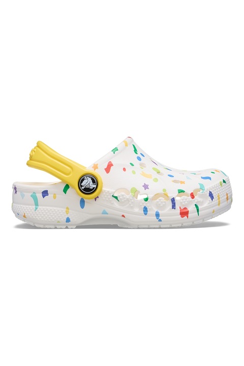 Crocs, Saboti cu model stea, Alb/Galben