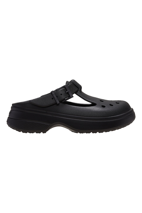 Crocs, Saboti cu logo in relief, Negru, 37-38