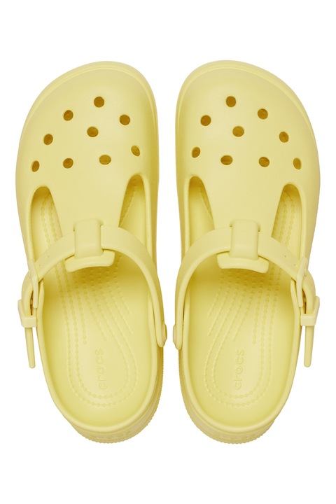 Crocs, Saboti cu logo in relief, Galben, 39-40