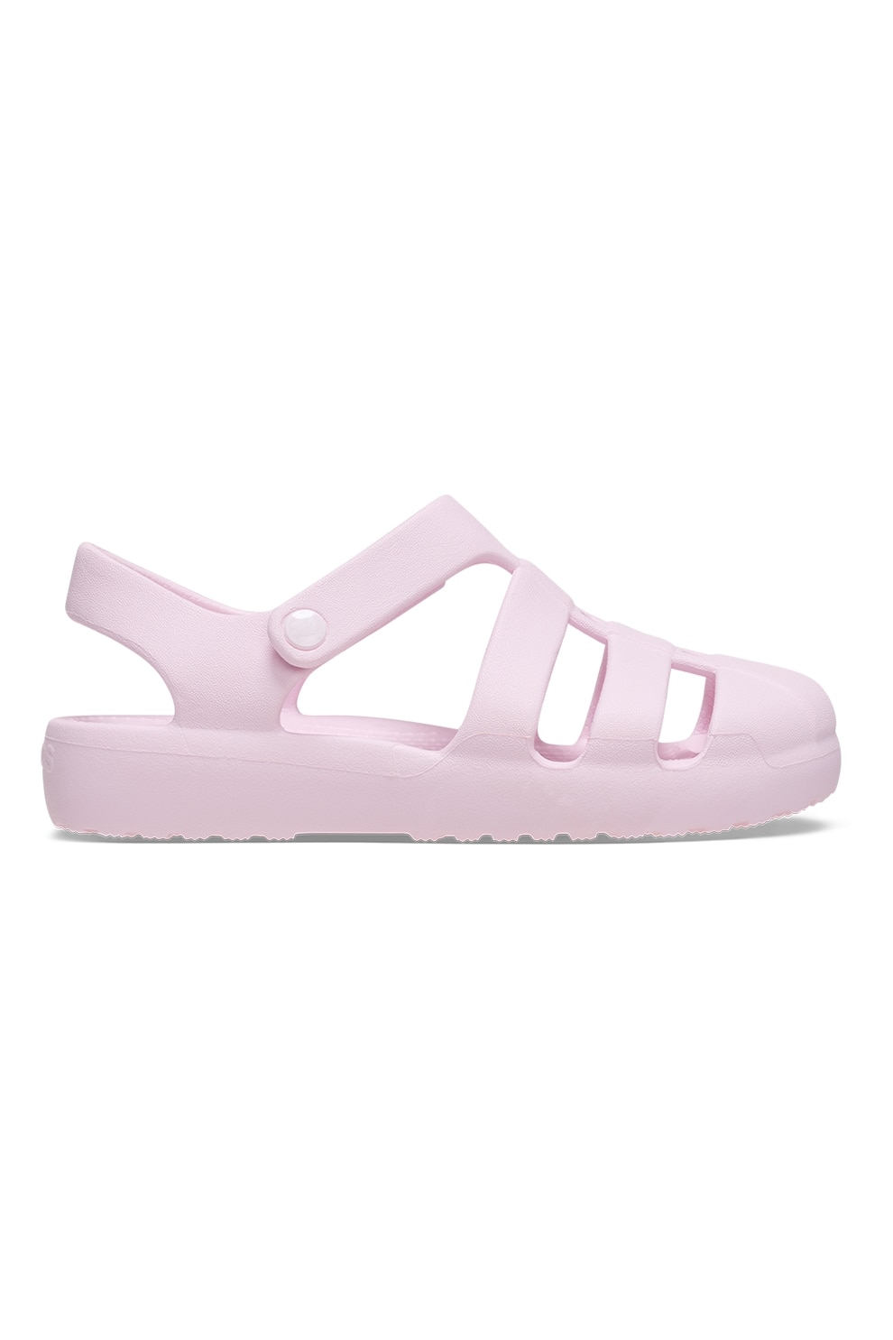 Crocs, Sandale cu velcro si logo, Roz deschis, 22-23 EU