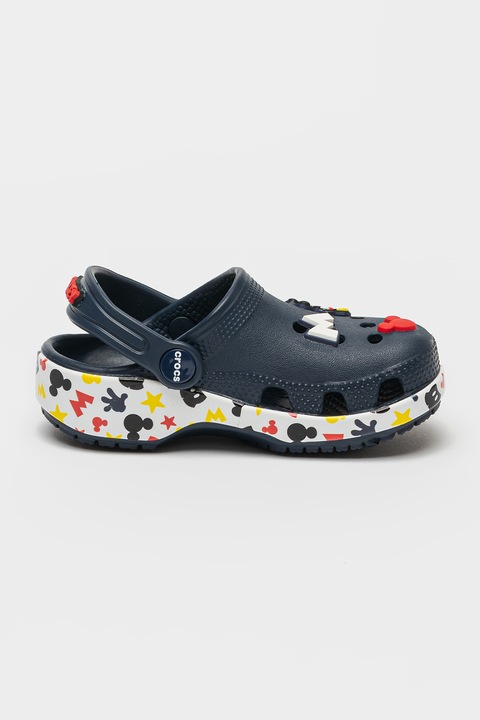 Crocs, Saboti slingback cu imprimeu desene animate, Rosu/Alb optic/Bleumarin