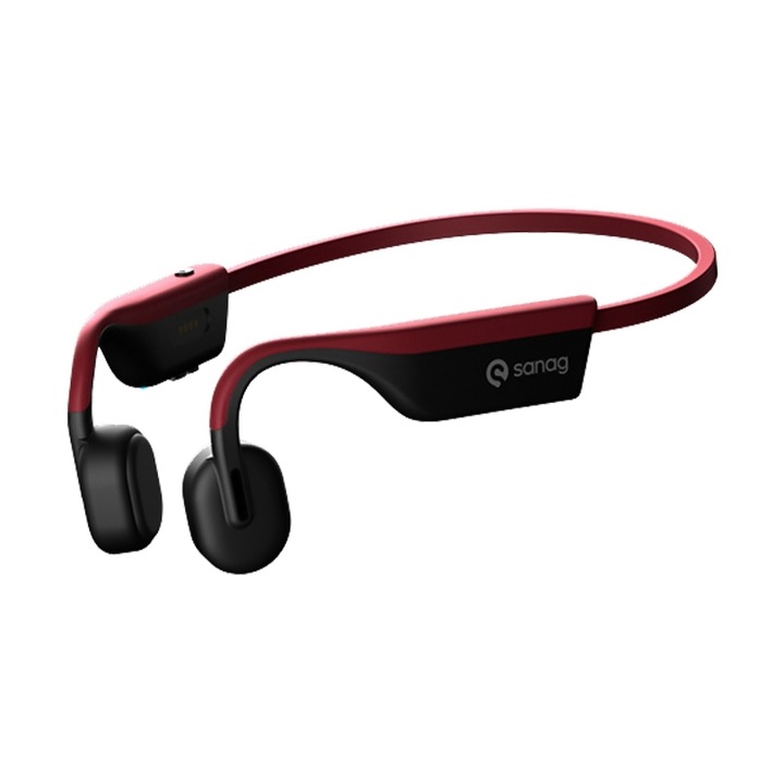 Casti Sport In-Orele Sanag A9S Pro Air Conduction, Bluetooth 5.1, Calitate Sunet HiFi, Rezistenta Apa IP67, Memorie 32GB, Rosu/Negru