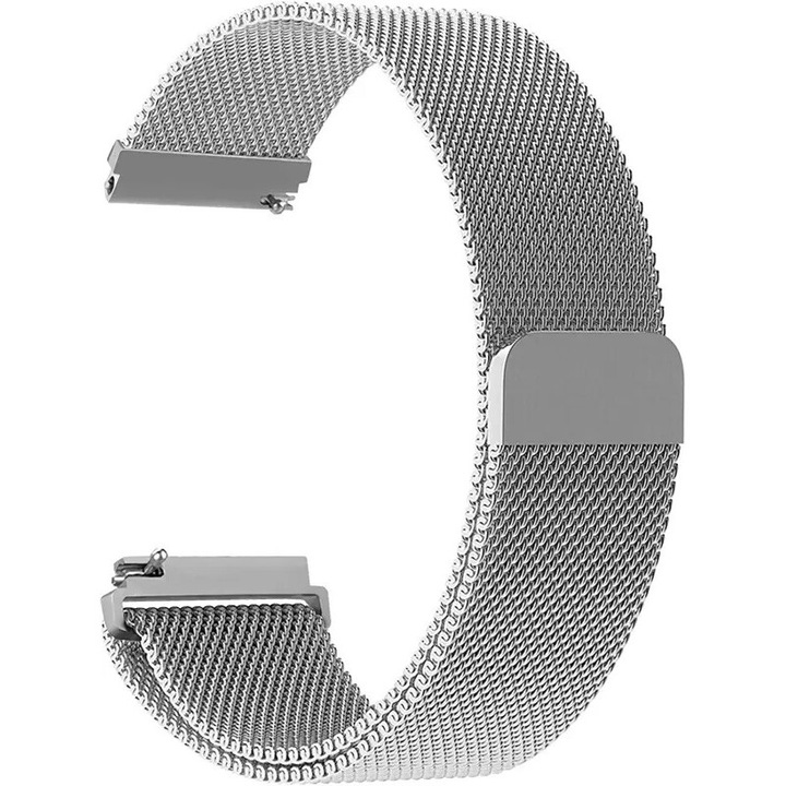 Каишка за смарт часовник HUANLONG, съвместима с часовник Samsung 4/5/6/5, часовник Huawei 3/4/GT3/2 Pro, сребрист, 22 mm