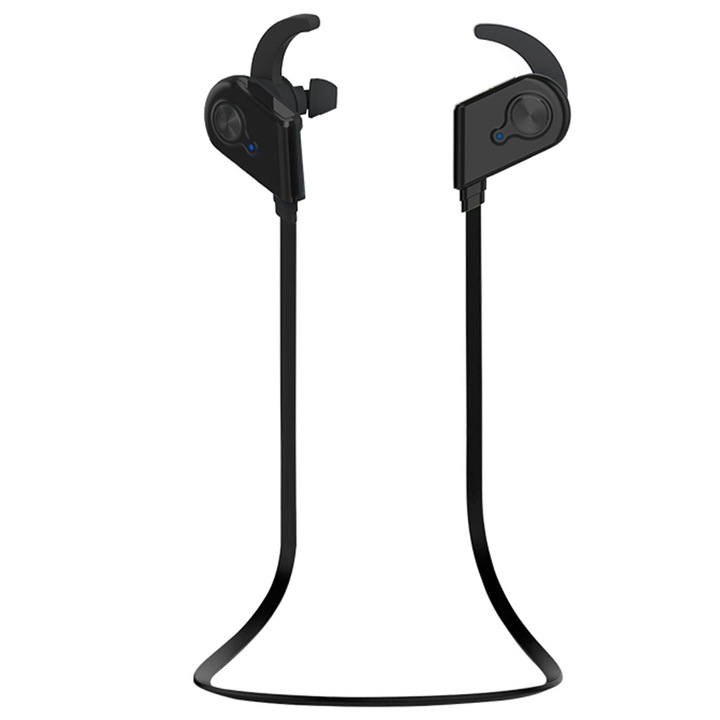 Casti Wireless In-Ear S20, Bluetooth, Rezistente la Apa, Microfon, Autonomie 10h, Negru