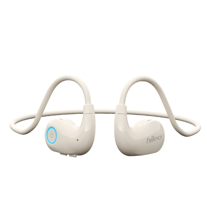 Casti Sport Hileo HI76 Air Conduction Bluetooth (Alb), Design Non-In-Ear, Bluetooth 5.4, Reducere Zgomot, IPX5, Autonomie 7h