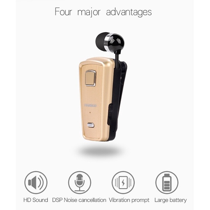 Casti Bluetooth Tip Banda Fineblue F980, Bluetooth 4.1, Vibratii Apeluri, Reducere Zgomot, Autonomie 5h, Negru