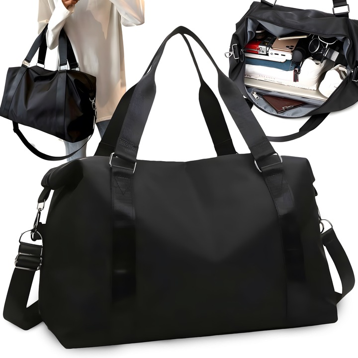 Пътна чанта RETOO ActiveFit, 20 л, 60x33x20 см, издръжлив материал Cordura, водоустойчив, регулируема презрамка, 1 отделение + 3 джоба, дръжка за носене, подходящ за ръчен багаж, спорт, самолет, модерен дизайн, издръжлив, CE сертификат