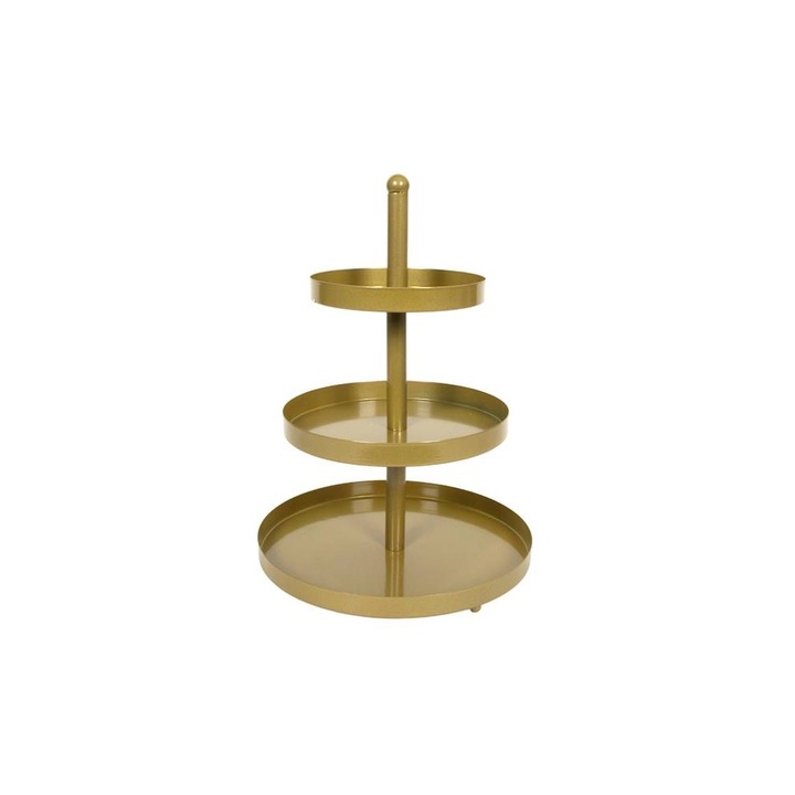 Amstel lépcsőzetes tál, fém, arany, 25,5 x 35 cm