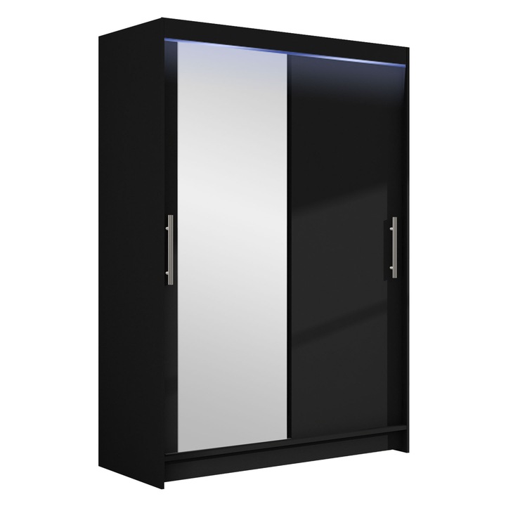 Dulap Miami VI cu LED, MIRJAN24, negru, 58x120x200 cm