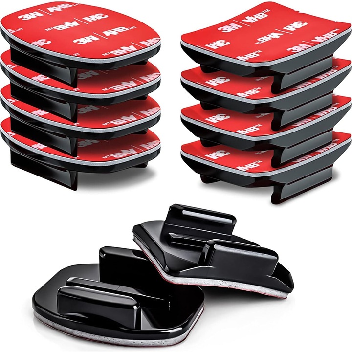 Set 8 suporturi adezive Supertina®, pentru GoPro, negru