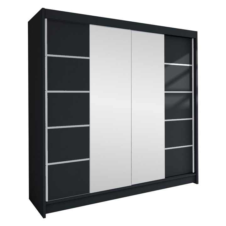 Dulap Bar V, MIRJAN24, negru, 58x180x215 cm