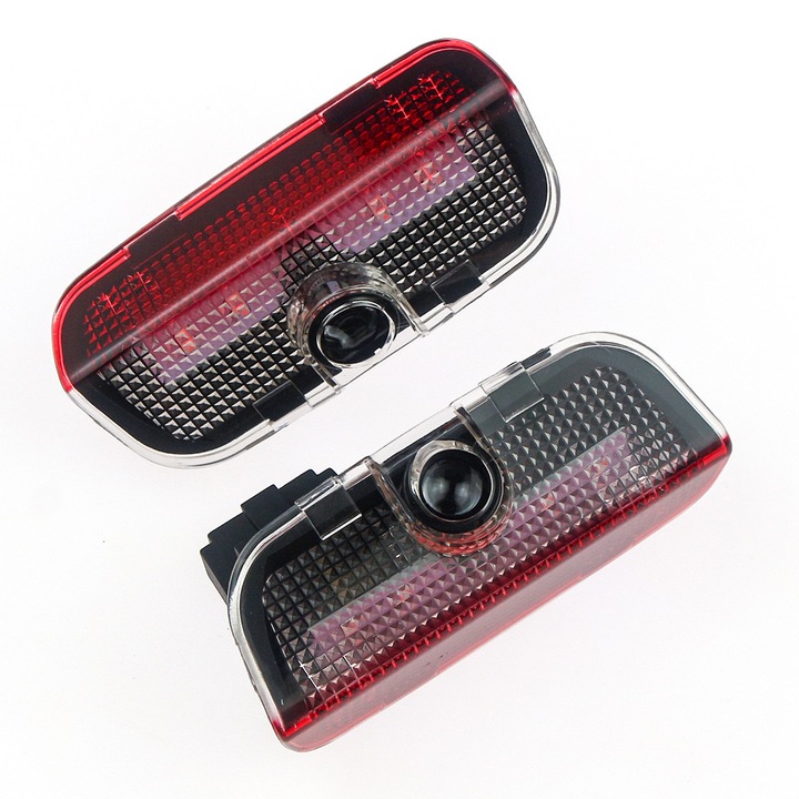 Set 2 proiectoare de usa cu holograma logo, VPUINEFE, multicolor, Compatibil cu Passat/Tiguan/Golf