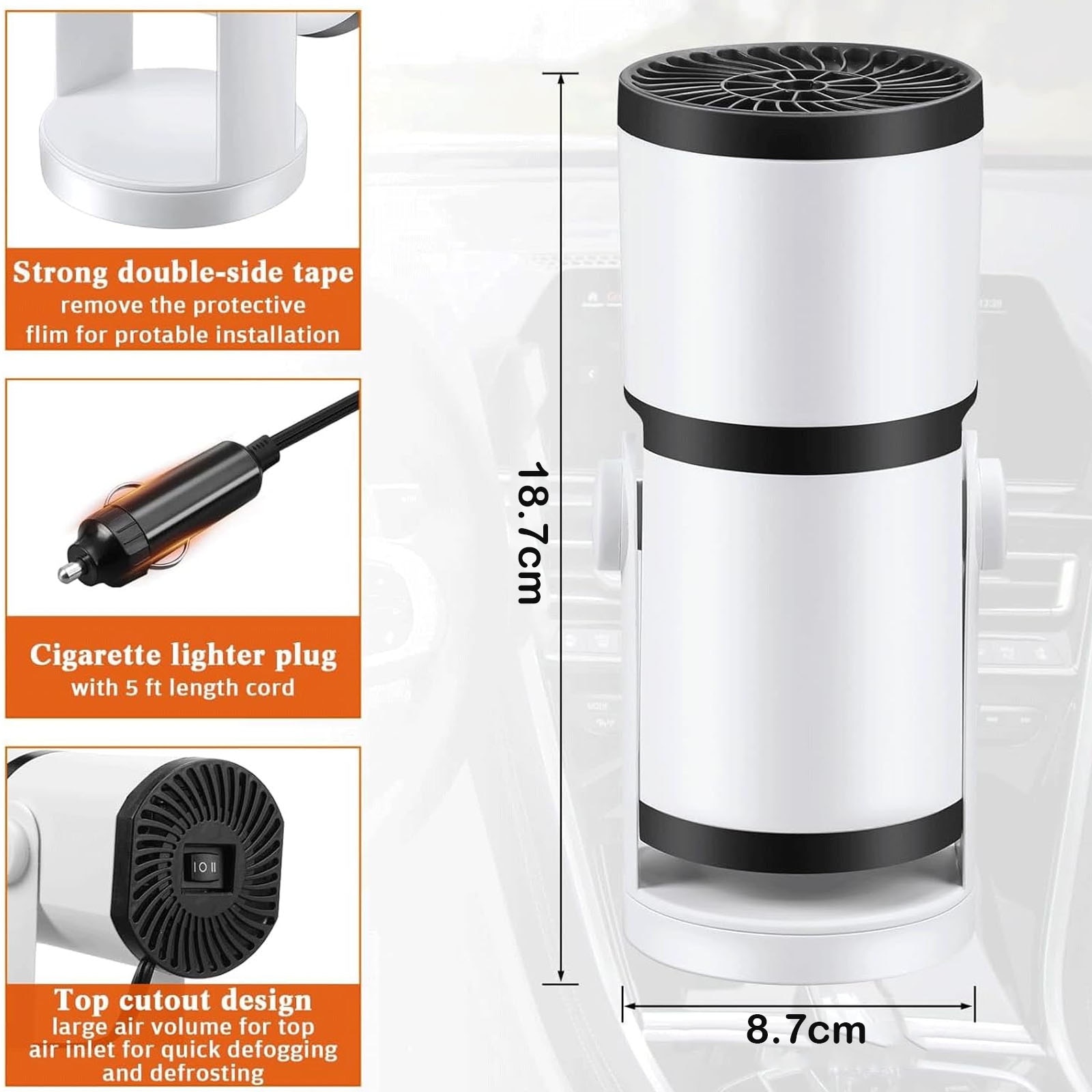 Aeroterma auto cu ventilator 2 in 1 12V, SINBINTA, Aeroterma auto ...