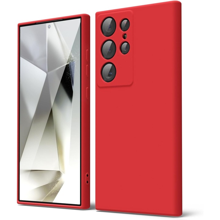 Anccer telefontok, Samsung Galaxy S24 Ultra készülékhez, szilikon, piros