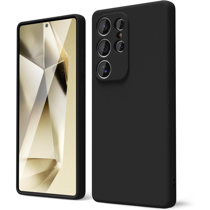 Калъф за телефон Anccer, за Samsung Galaxy S25 Ultra, силиконов, черен