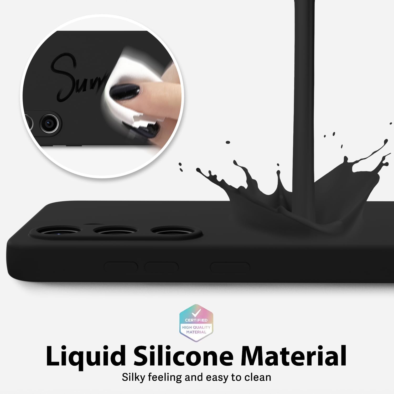 BestCase® Husa pentru Realme 14 Pro Plus 5G, Premium Slim Silicon 1.2MM, Microfibra in interior, Antisoc, Protectie camera si ecran, Negru