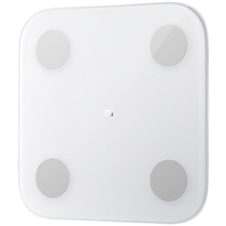 Кантар Xiaomi Mi Smart Body Composition Scale 2 (измерване на тегло, съдържание на мазнини и вода, връзка с приложението Fit за iOS/Android, профили до 16 души, макс. 150 кг), 30 X 30 X 2 Cm