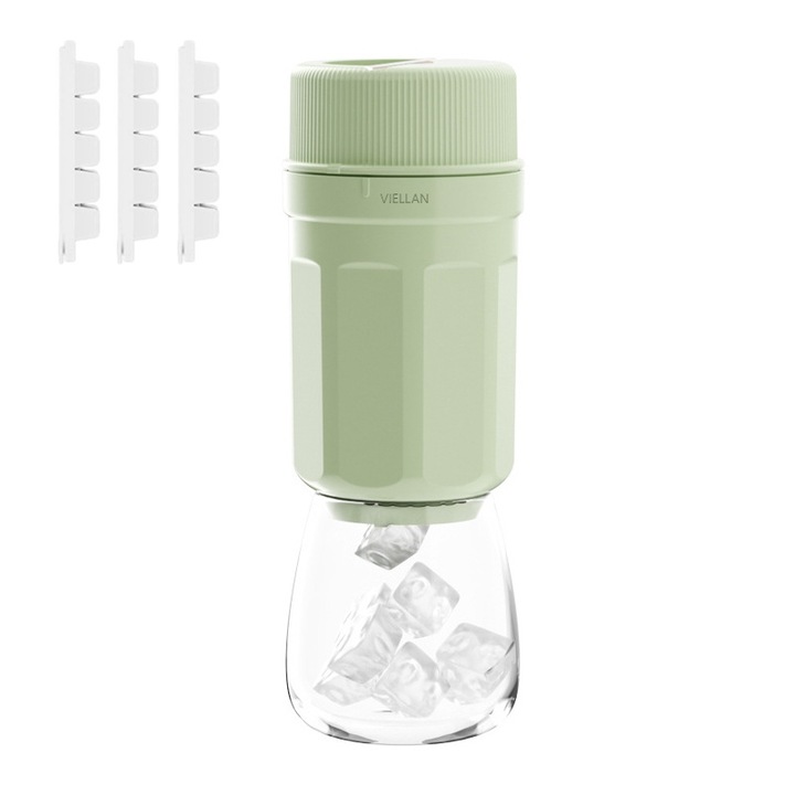 Set 3 tavi pentru cuburi de gheata cu capac, Dispozitiv pentru eliberarea usoara a cuburilor, VIELLAN, Reutilizabile, 30 de cavitati, Verde