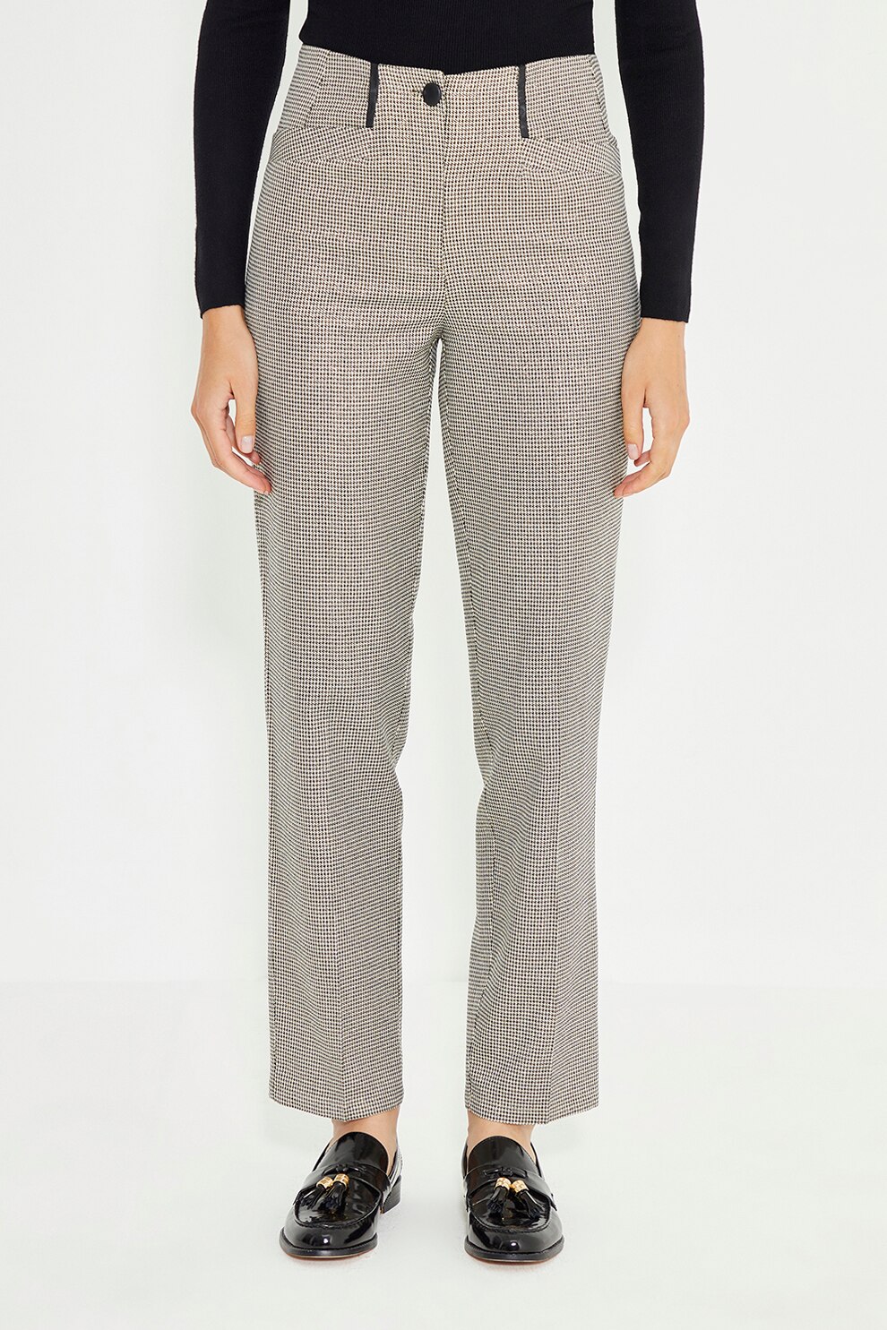 Just Like You, Pantaloni drepti cu talie inalta, Gri deschis, 36