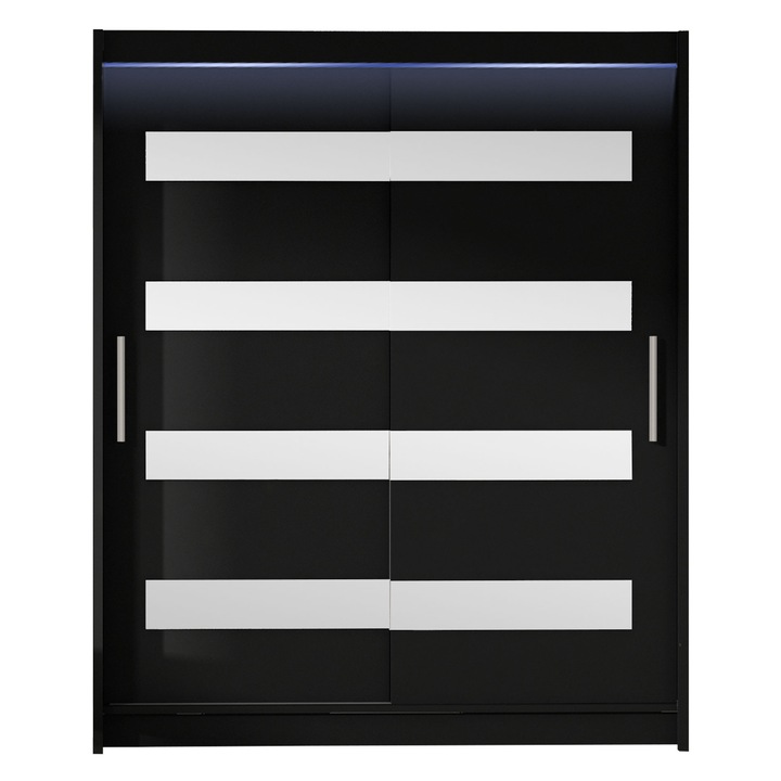 Dulap Presto XIII cu LED, MIRJAN24, negru, 58x150x200 cm