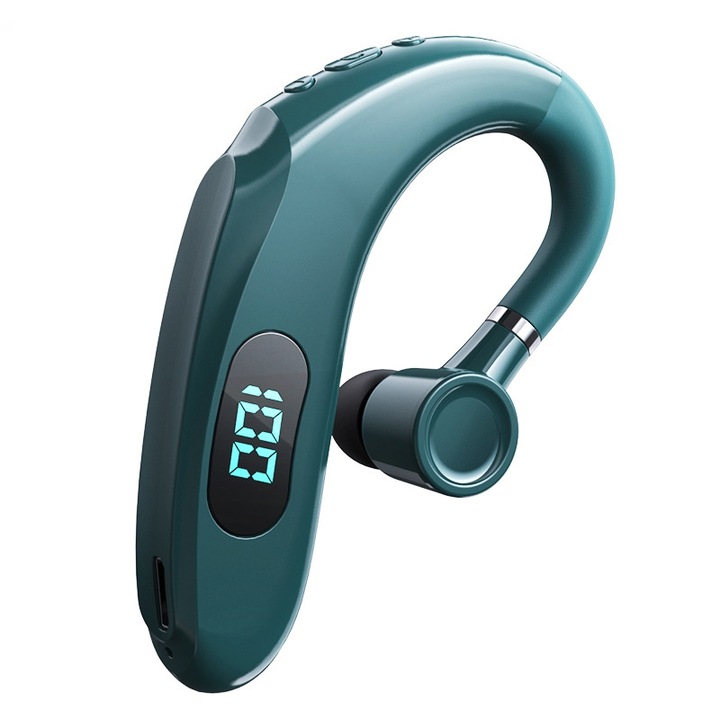 Casti Bluetooth Business Q20, Design Sport cu Agatatoare, Bluetooth 5.2, Autonomie 30h, Rezistente la Apa IPX5, Verde