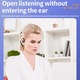 Casti Bluetooth Tip Banda OWS Stereo Sport Alb, Autonomie 30h, Display Digital, Bluetooth 5.4, Microfon, 17g