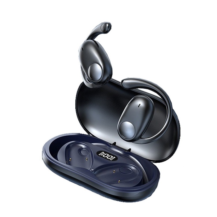 Casti Bluetooth Tip Banda Langsdom BE17, Conducere Osoasa, Bluetooth 5.4, IPX5, Autonomie 48h, Negru