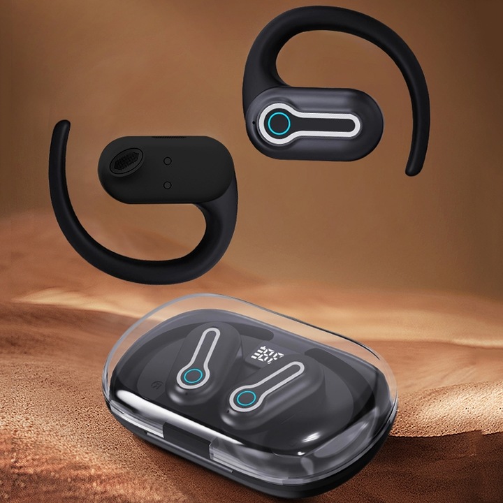 Casti Bluetooth Tip Banda J31 OWS, Bluetooth 5.3, LD F14, Autonomie 30h, Waterproof, Negru