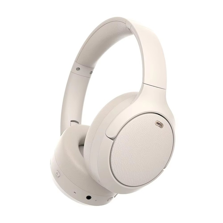 Casti Wireless Over-Ear BT056 Reducere Zgomot, Bluetooth 5.3, Autonomie 40h ANC, Bej