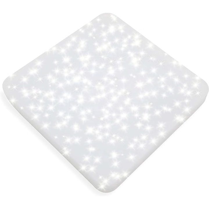 LED mennyezeti lámpa, Starry Sky 24 W 2000 lm, Meleg fehér, Csillogó hatású, 275 x 275 x 60 mm