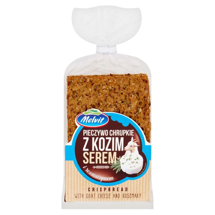 Paine crocanta din secara, Melvit, cu branza de capra si rozmarin, 130 g