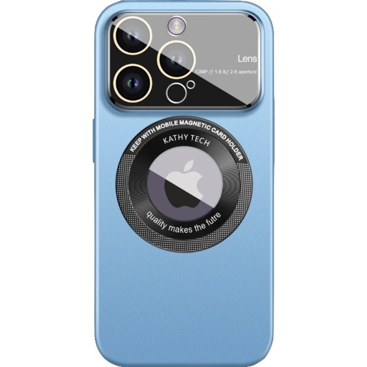 Защитен калъф Megasafe Kathy Tech за Apple iPhone 14 Pro, Double Circle, Син