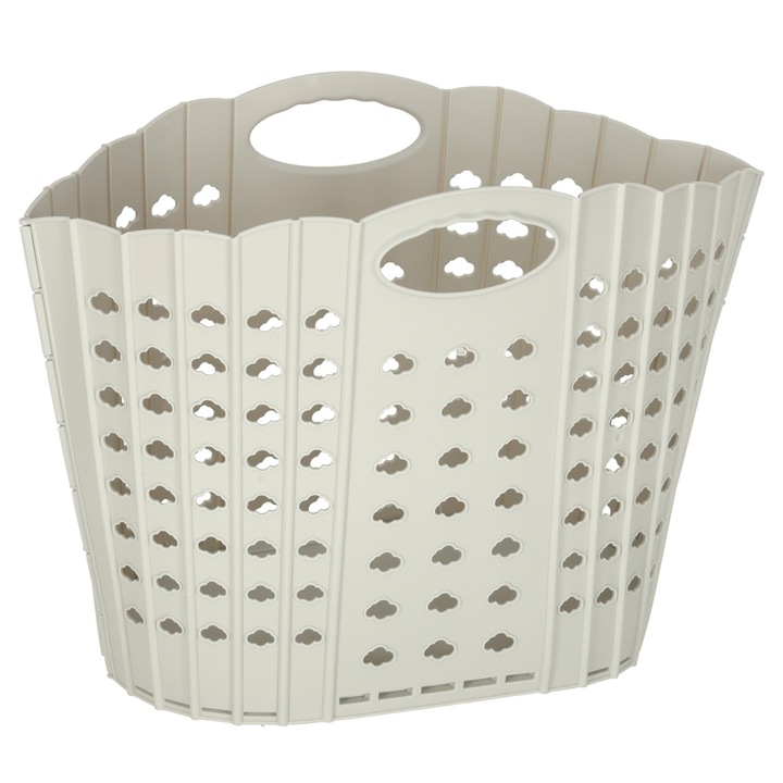 Cos de rufe pliabil, gri, 42x24x29cm, organizator pentru baie