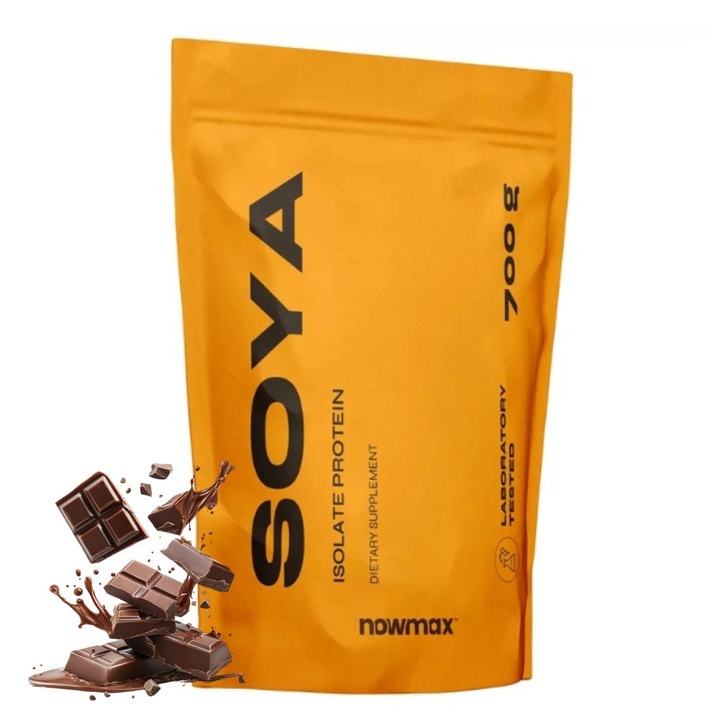 Proteine Izolat Soya, Nowmax, 700 g, gust ciocolata, 25,1 g protein/30 g