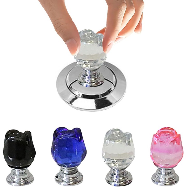 Комплект от 4 копчета във формата на роза за тоалетна седалка, с лепило, многоцветни, многофункционални