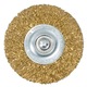 Perie sarma disc INTENSIV D-50mm cu sectiune fir 0.3mm L-12mm g-7mm despletit din otel alamit prindere cu tija d-6mm Energo