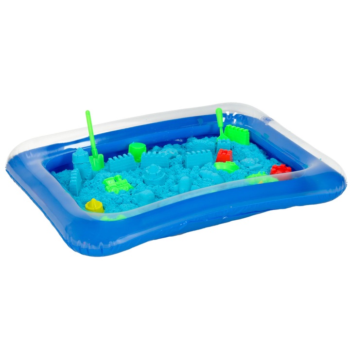 Set Nisip kinetic, 2kg, 56x40cm, Albastru