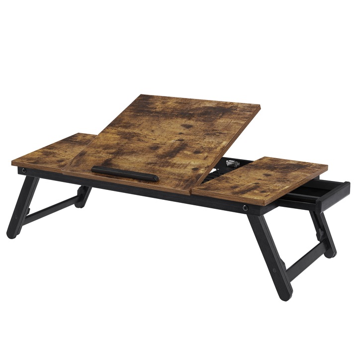 Stand laptop, rustic, 71x35x23cm, reglabil, brun