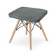 Set de 4 tabureti WERK, gri, 45,5x42,5x40,5cm, cu picioare din lemn de fag