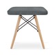 Set de 4 tabureti WERK, gri, 45,5x42,5x40,5cm, cu picioare din lemn de fag